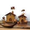 Flying House Cloud House Piggy Bank Solid Wood