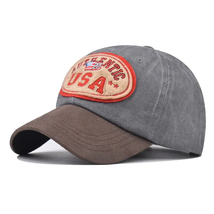 PU Splicing Washed Letter Embroider Baseball Caps Women Men Cotton Snapback Peaked Hat Trucker Gorras Summer Outdoor Sunscreen