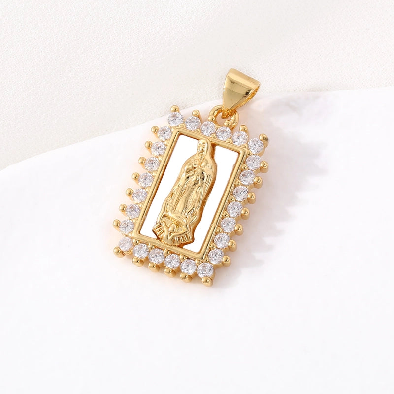1 Piece 18*25mm 21 * 24mm 23*26mm Copper Geometric Virgin Mary Pendant Jewelry Accessories