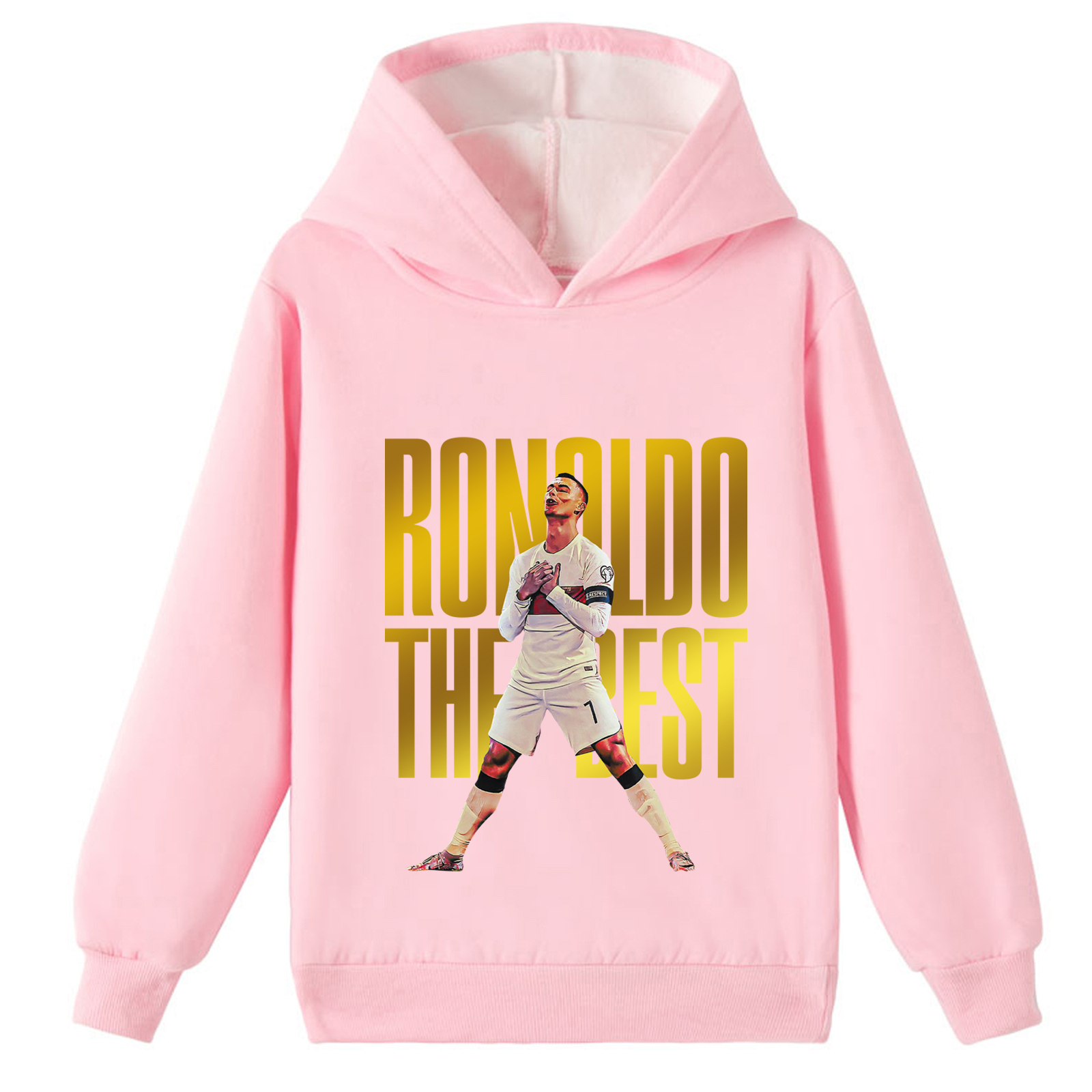 Mayoulove Cristiano Ronaldo Fleece Hoodie for Kids - Unisex Stylish Sweatshirt, Trendy Sportswear for Boys  Girls-Mayoulove