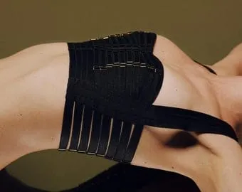 pornhint Pornhint Coset TANIT - Strappy cage bra, sexy body harness, erotic lingerie, bondage bra, see through bra, Crotchless lingerie