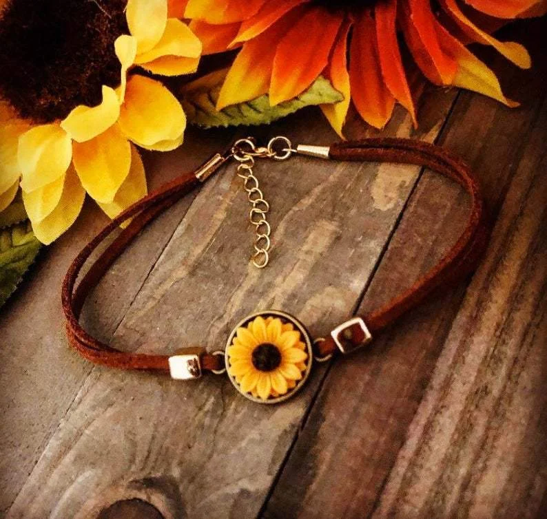 Vintage Sunflower Adjustable Bracelet