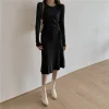 Long Sleeve Plain Casual Dress Sweater
