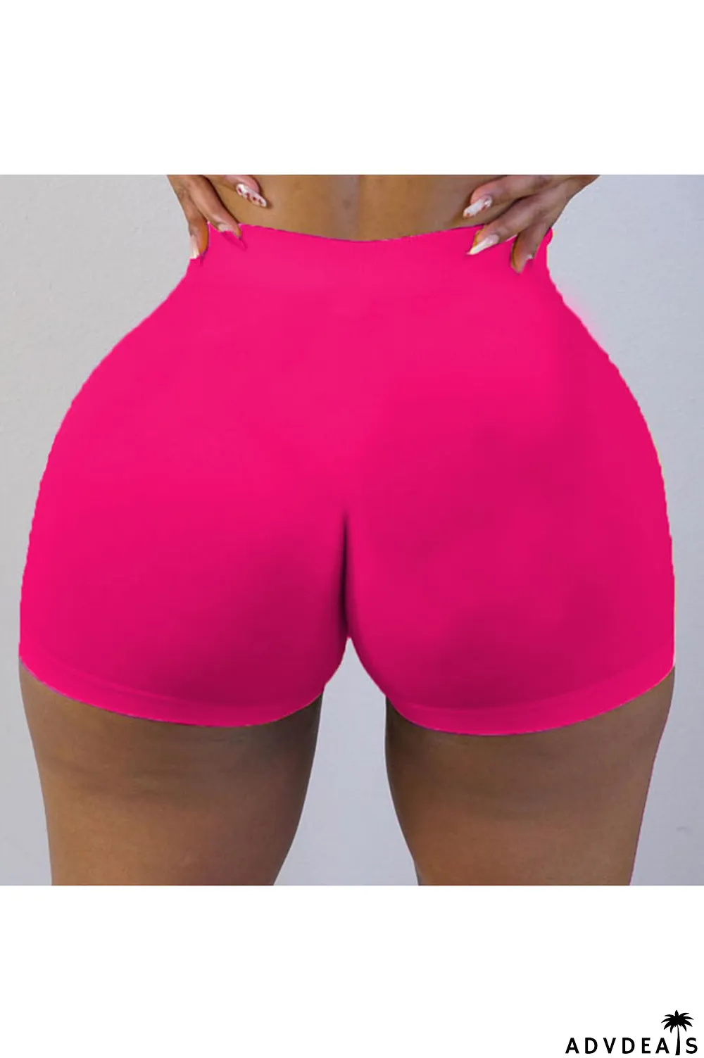 Army Green Elastic Fly High Solid Straight shorts Bottoms