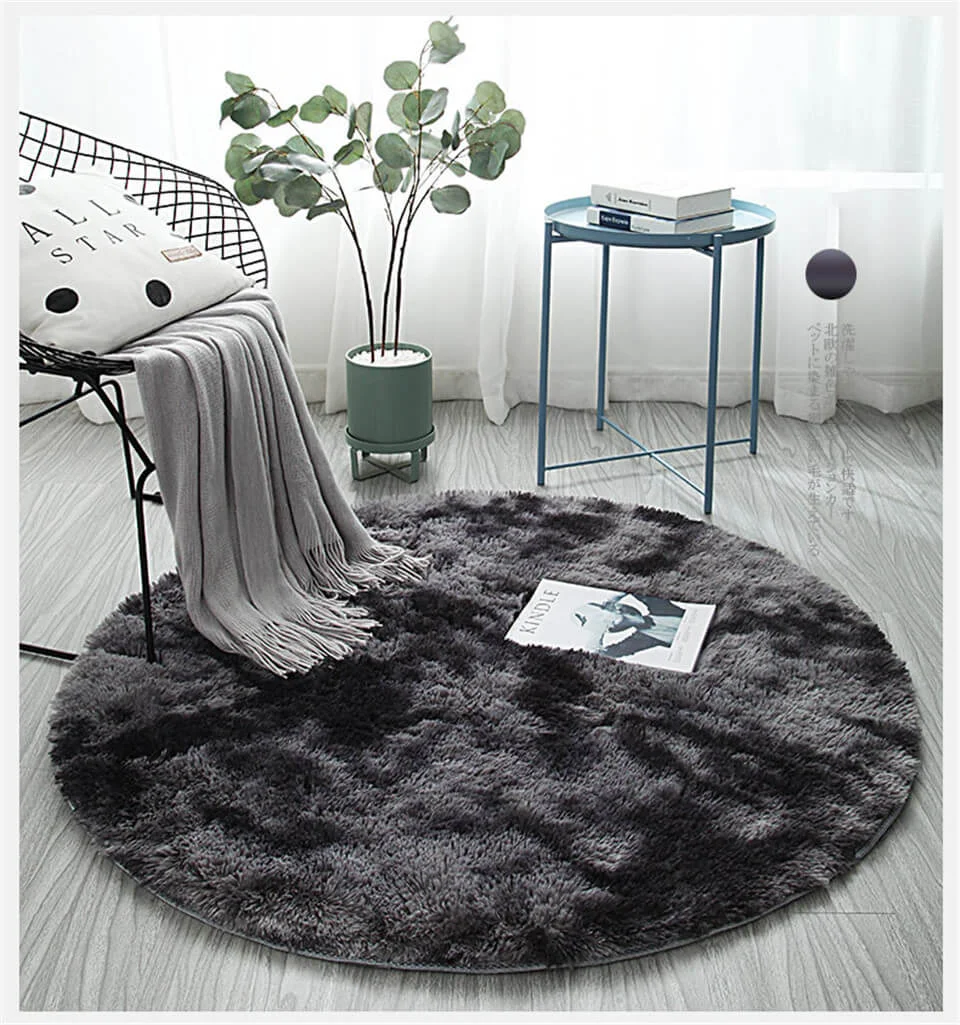 Round Fluffy Area Rug