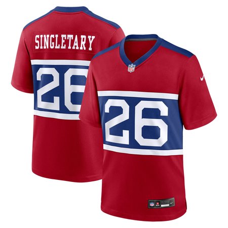Men's New York Giants Devin Singletary  Century Red Alternate Player Game Jersey