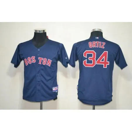 Youth Boston Red Sox #34 David Ortiz Dark Blue Cool Base Stitched MLB Jersey