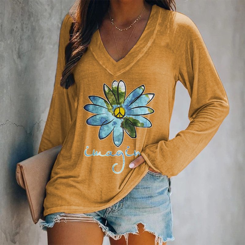 Imagine Printed Peace Logo T-shirt