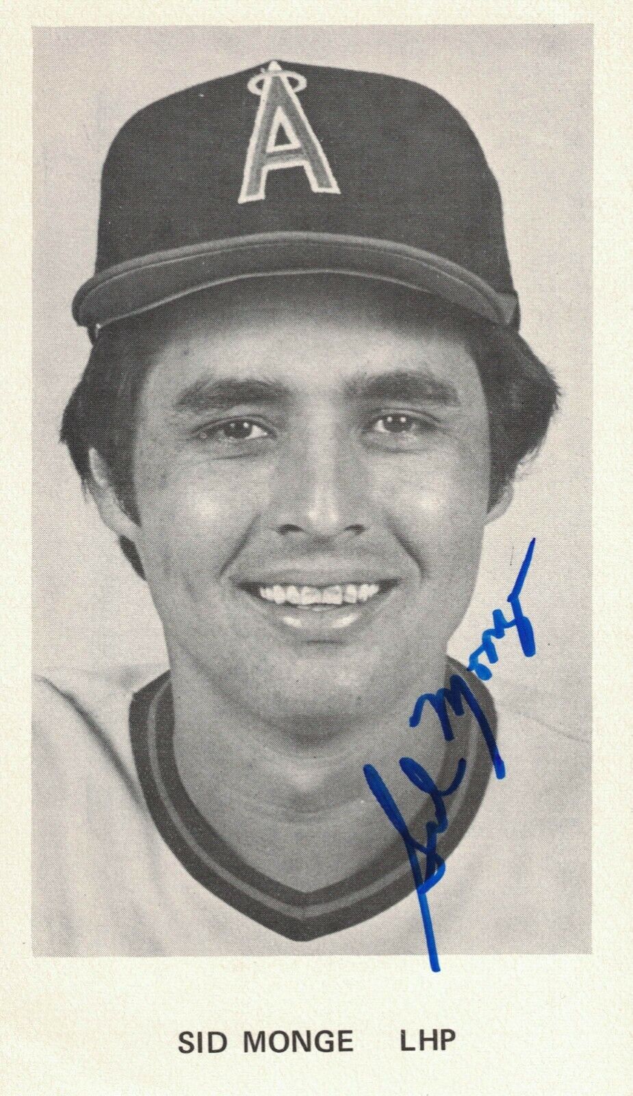 Sid Monge Signed Autographed 3 1/4 x 5 1/2 Photo Poster painting California Angels