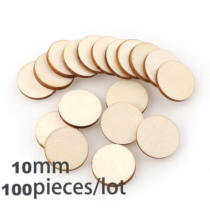 1cm-10cm Natural Pine Round Unfinished Wood Slices Circles soild color for Wood Craft Wedding Birthday Christmas Ornament Decor