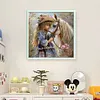 Girl And White Horse-11CT Stamped Cross Stitch 40*40cm/15.75*15.75in tapestrymarket