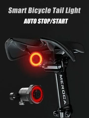 pornhint Pornhint LISM Smart Bicycle Tail Rear Light Auto Start Stop Brake IPX6 Waterproof USB Charge Cycling Tail Taillight Bike LED Lights