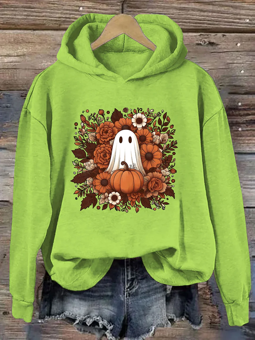 Floral Cute Ghost Halloween Hoodie