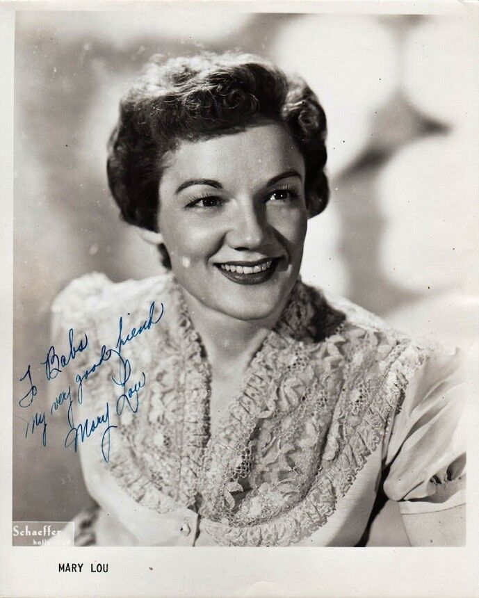 Actress? Singer? Vintage MARY LOU Signed Photo Poster painting