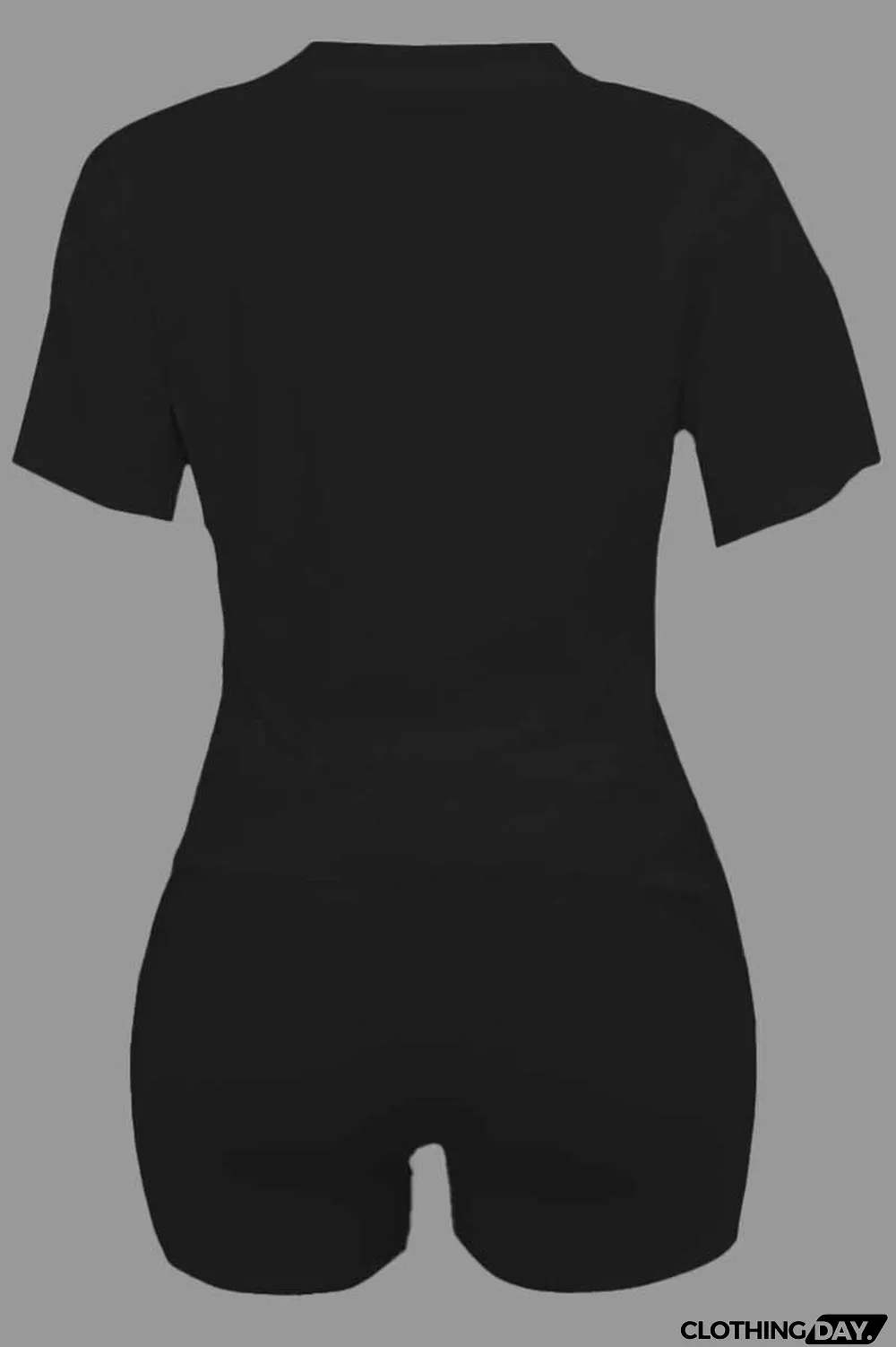 Purple Casual Print Letter O Neck Short Sleeve Two Pieces