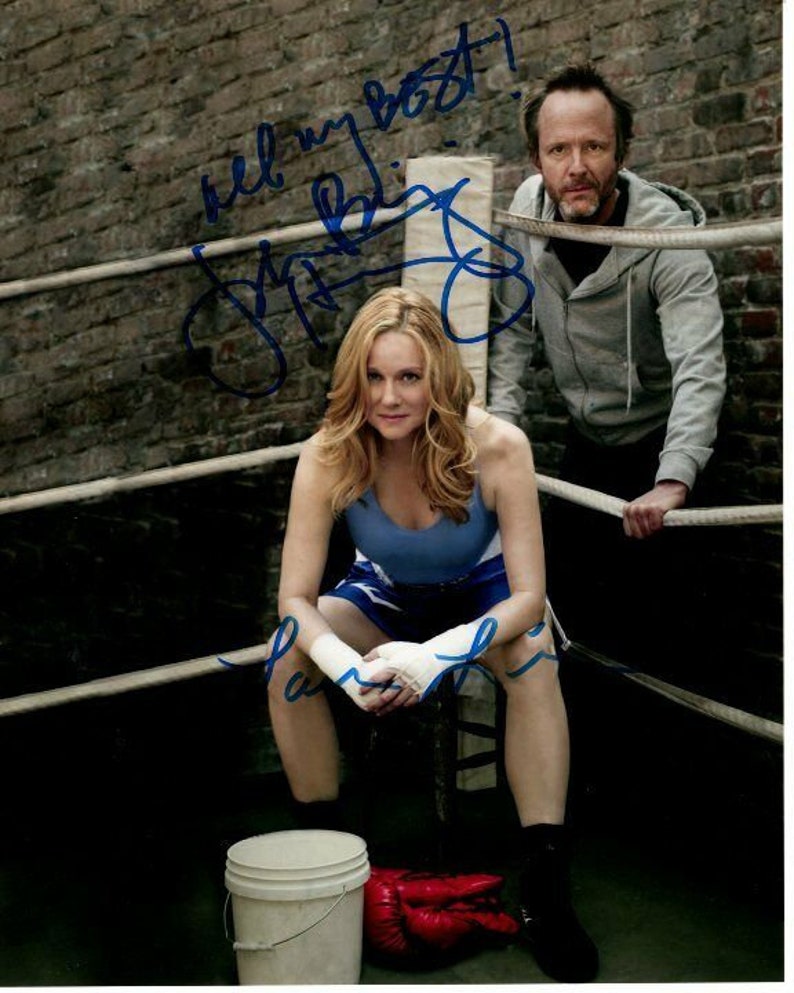 Laura linney & john benjamin hickey signed autographed the big c Photo Poster painting