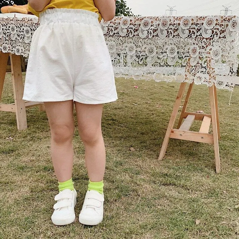 2-8T Summer Floral Shorts For Girls Toddler Kid Baby Clothes Loose Flower Print Skirt Shorts Cute Sweet Lovely Beach Trousers