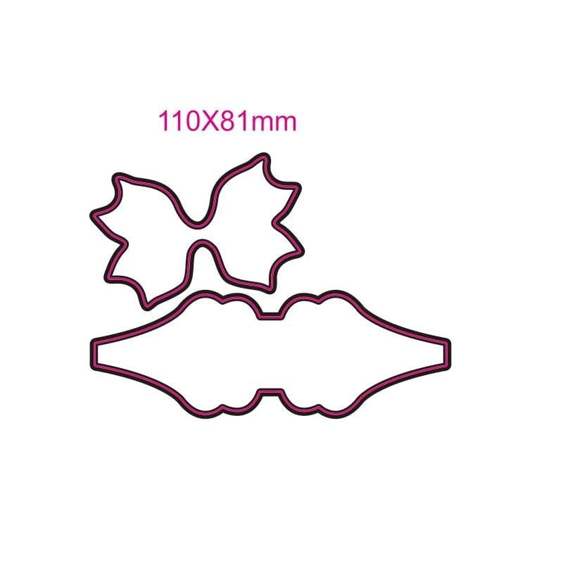 Beautiful cutting die bow template DIY scrapbook metal cutting die paper card process embossing folder template-3773