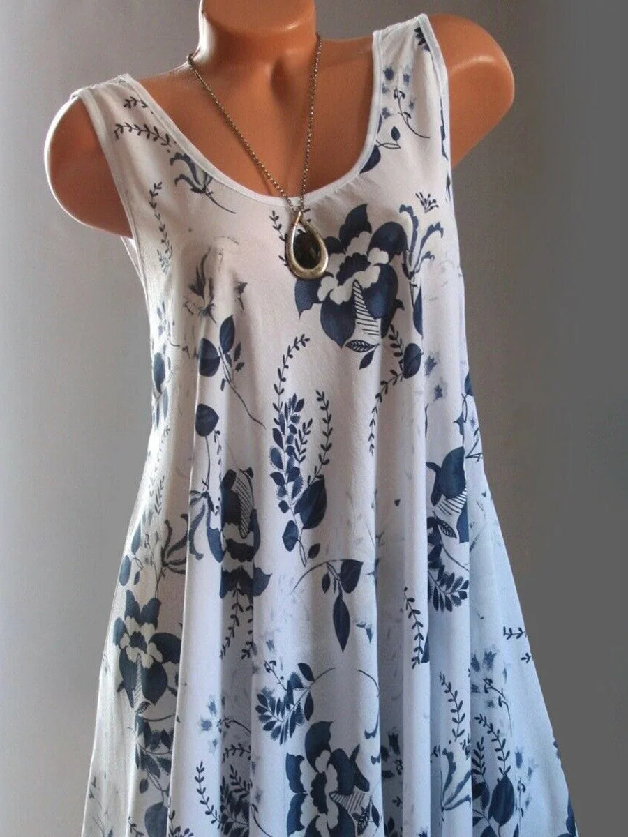 Women Half Sleeve V-neck Solid Color Dress