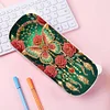 (US Local)Rose Pattern DIY Diamond Pencil Case Pens Brushes Accessories Travel Pencil Box