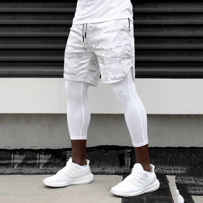 Men's Letter Print Outdoor Fitness Leggings-inspireuse