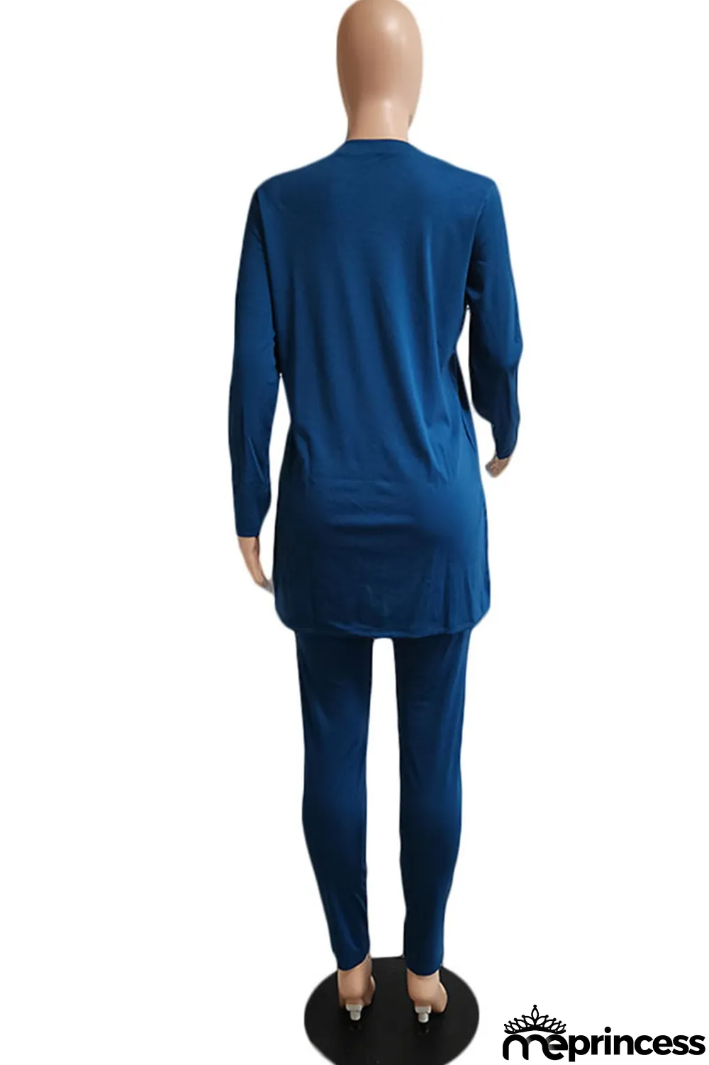 Yellow Casual Print Split Joint Asymmetrical V Neck Long Sleeve Two Pieces