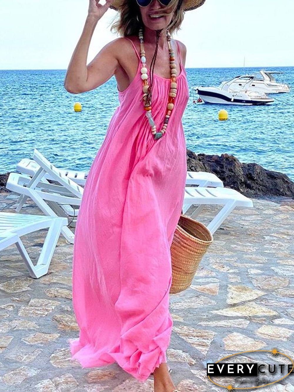 Vacay Dreaming Print Sleeveless Maxi Dress