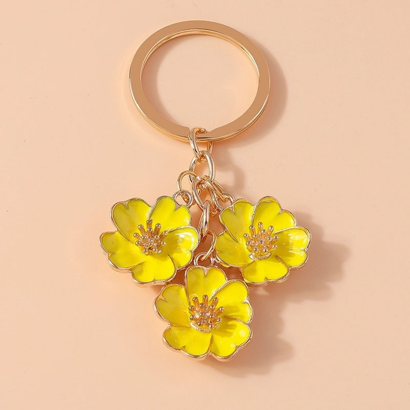Cute Sweet Flower Alloy Keychain