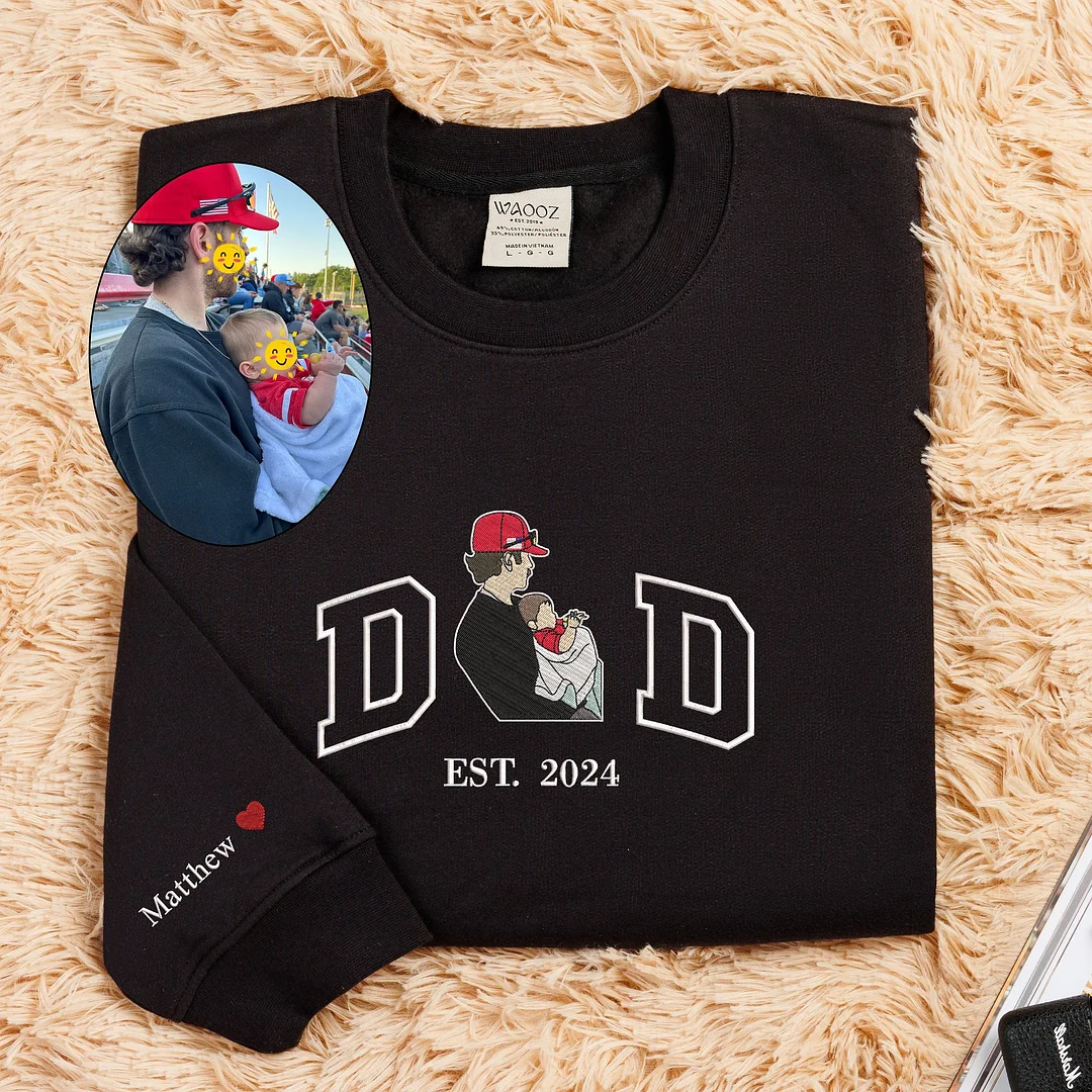 Embroidered Father and Son/Daughter Sweatshirt-Father's Day Gift 