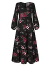 Floral Printed Long Sleeves Maxi Dress