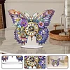 (US Local)2D DIY Butterfly Irregular Shaped Drilling Diamond Painting Clock Art Craft