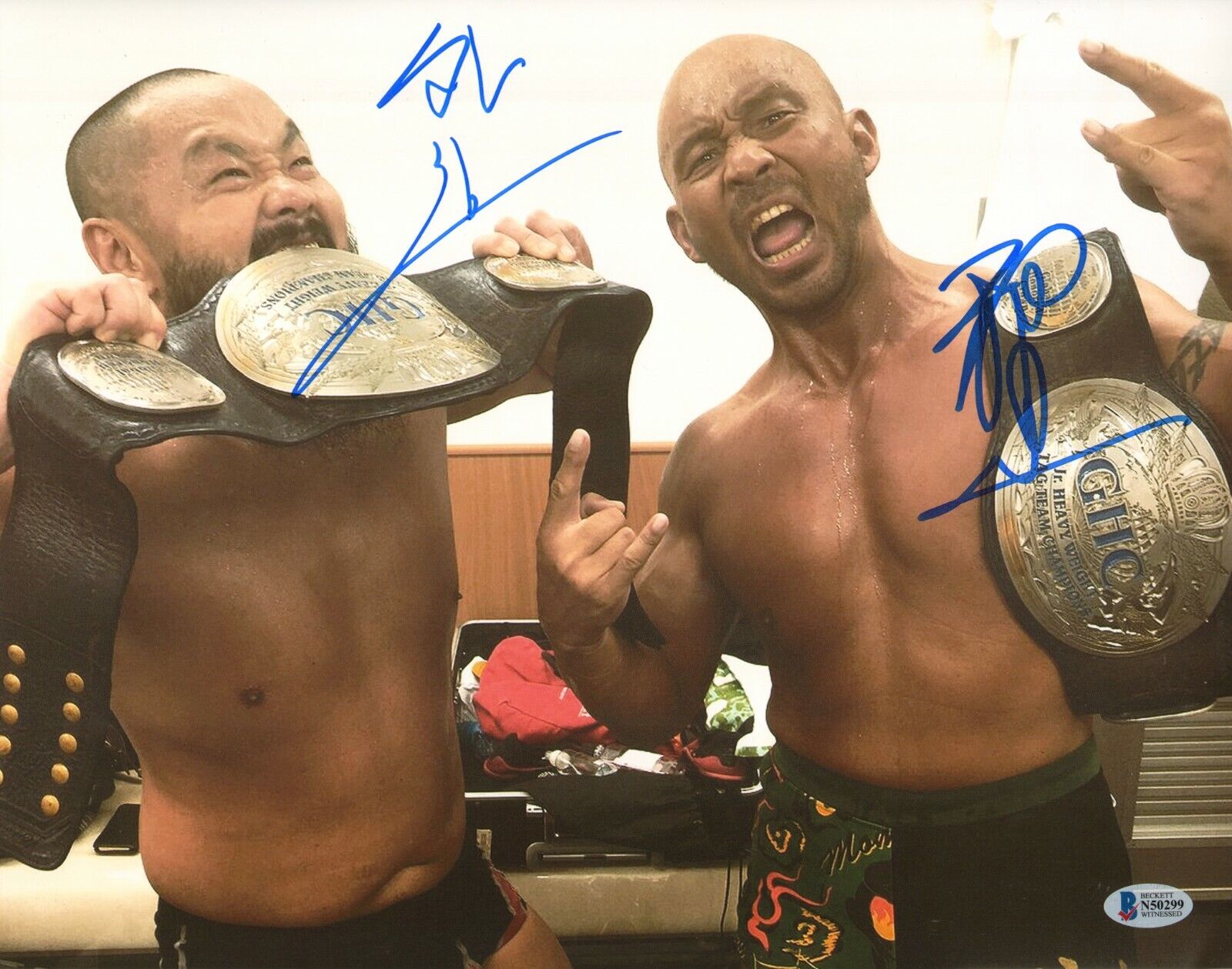 Jado & Gedo Signed 11x14 Photo Poster painting BAS Beckett COA New Japan Pro Wrestling Picture 4