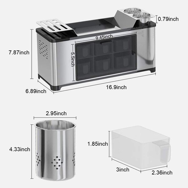 17" H x 7" W x 8" D Spice Jar & Rack Set