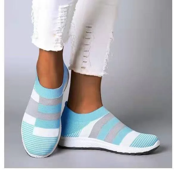 Knitted Mesh Vulcanized Casual Sock Shoe Sneakers for Women