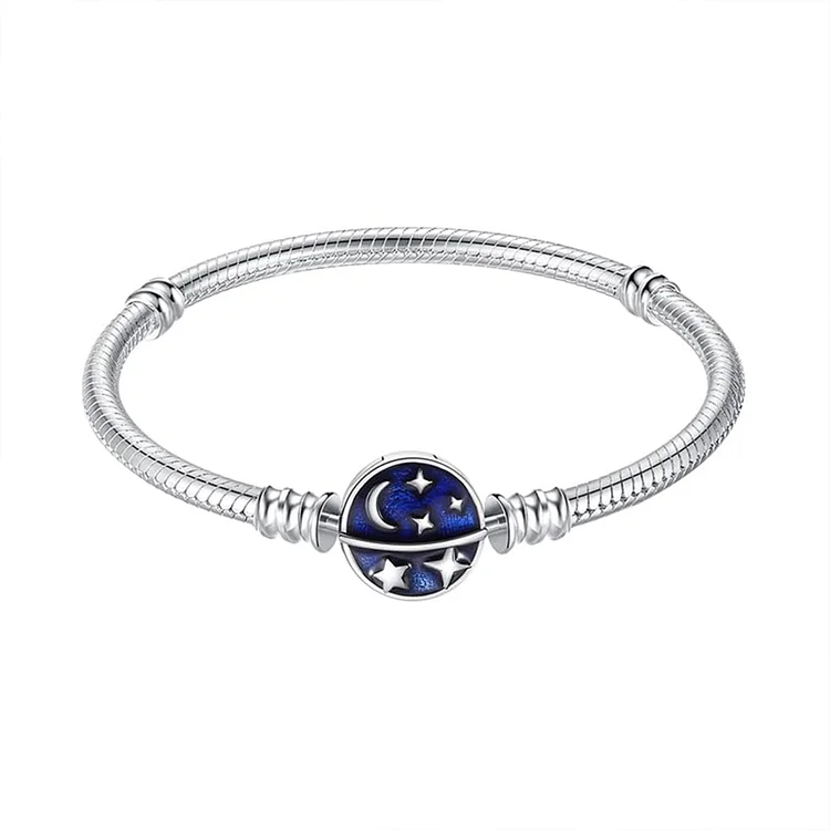 For Daughter - S925 You Are The Most SPECIAL STAR In The Universe Blue Planet Snake Chain Bracelet