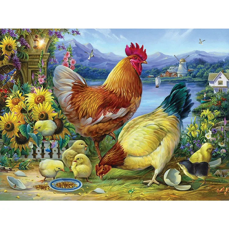 DIY - Rooster 11CT Stamped Cross Stitch 50*40CM