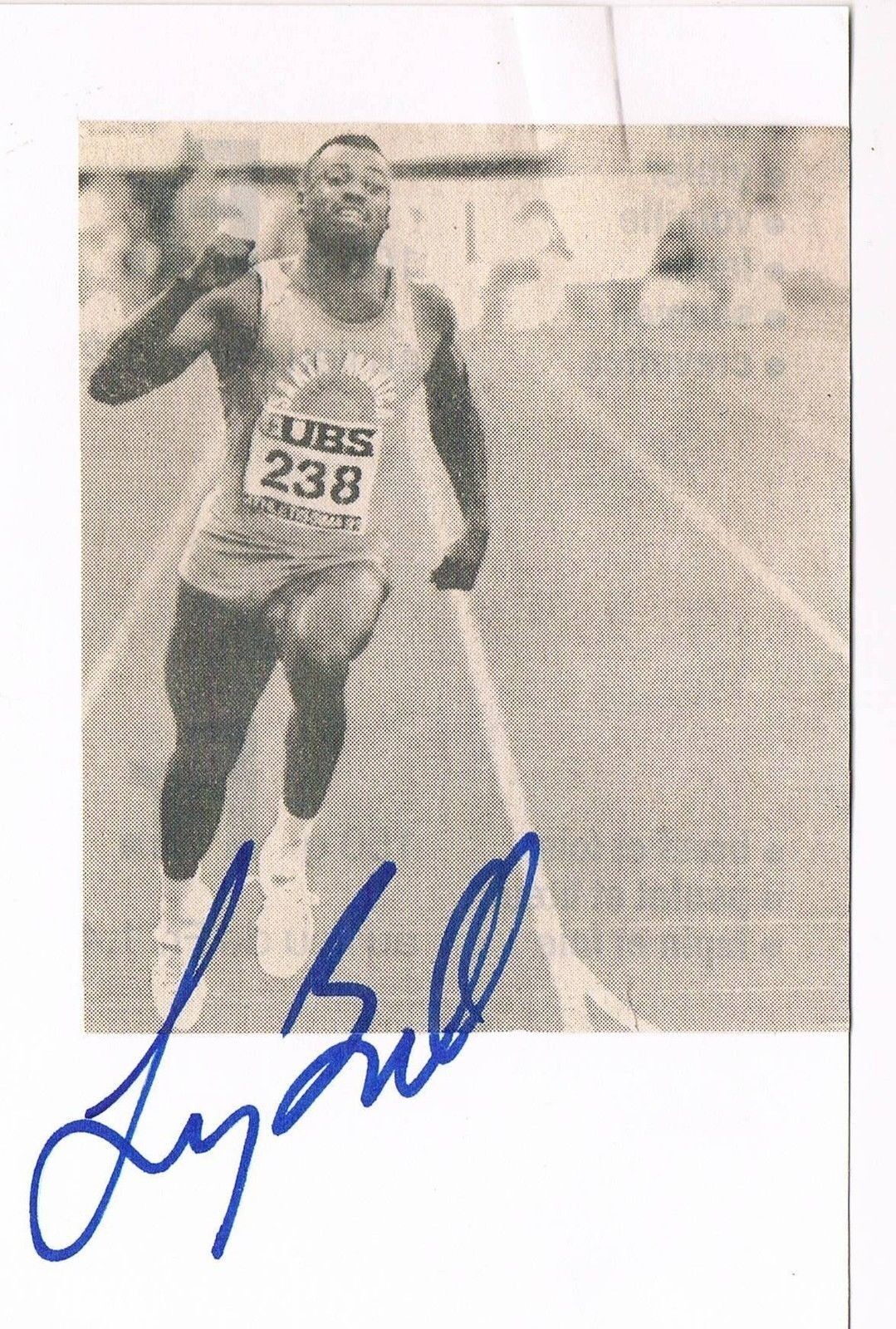 Leroy Burrell 1967- genuine autograph signed 4x6