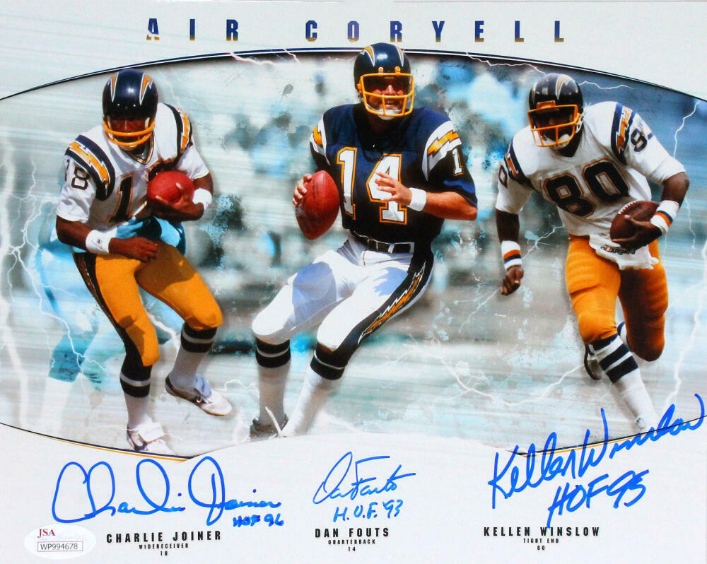 Joiner Fouts Winslow Signed Chargers Air Coryell 8x10 Photo Poster painting W/ HOF- JSA W