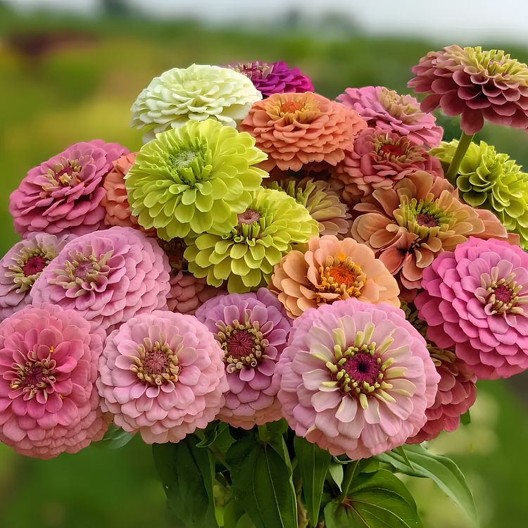 Double Zinnia Mixed Color Seeds – Spring Garden