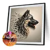 Stone Art Wolf-Full Round Diamond painting 30*30CM