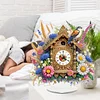 (US Local)Acrylic Special Shape Flower Bird Diamond Painting Clock Ornaments Kit