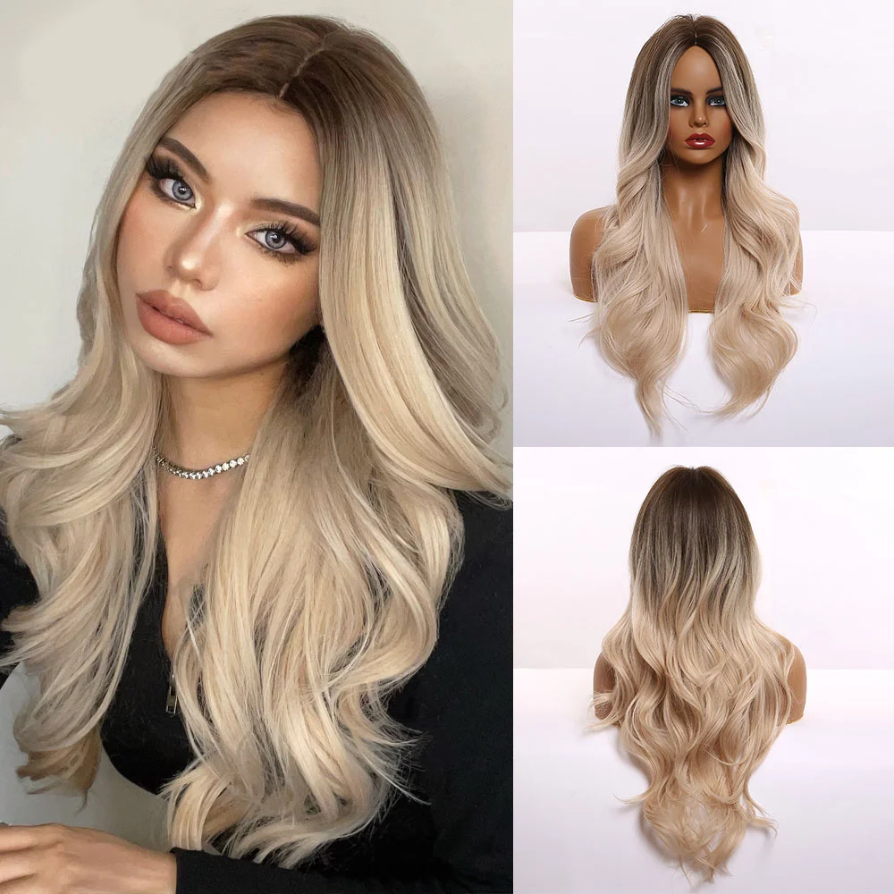 Jewtribute Hair®|Brown Light Blonde  Long Wavy Hair Wig