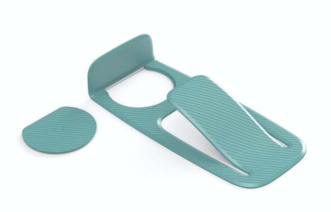 A lot of our first supporters asked for a way to detach the doorstopper for easier cleaning and while not in use. So we came up with a ingenious slide-in system where only a small base plate stays attached to the floor and the main part can be detached.