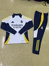 2024/2025 Real Madrid Half-Pull Training Suit White Football Shirt 1:1 Thai Quality Set love fball