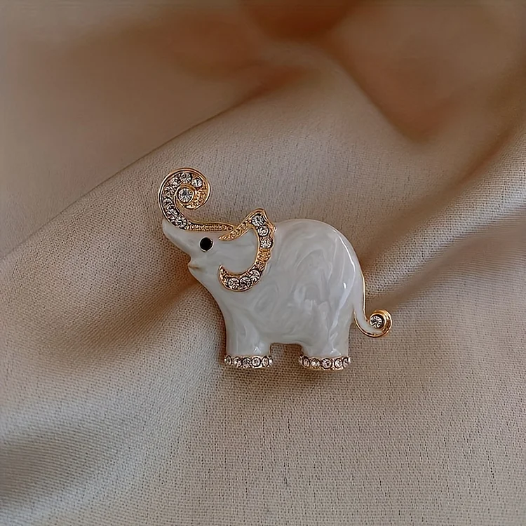 Exquisite White Colors Elephant Brooch Pins Rhinestone Brooches For Women Jewelry Fashion Suit Accessories