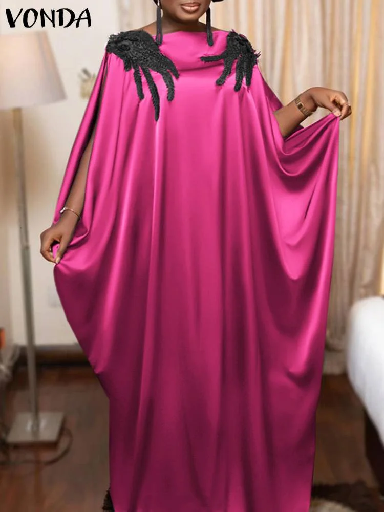 Kaftan Dress Bohemian Printed Sundress 2022 VONDA Women Sexy Sleeveless Party Long Maxi Dress Casual Vestido Robe Longue Femme