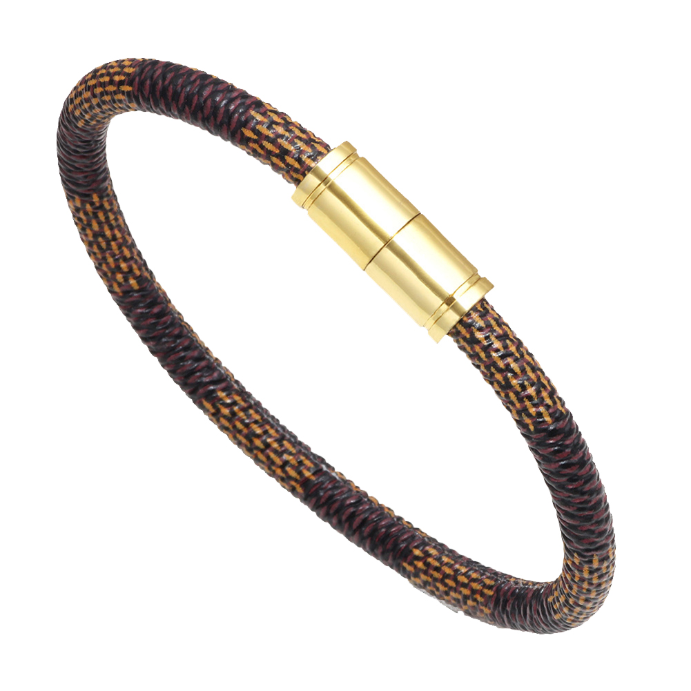 

Simpel Unisex Cowhide Bracelet Retro Striped Bucklet Circle Bangle Jewelry, Brown, 501 Original