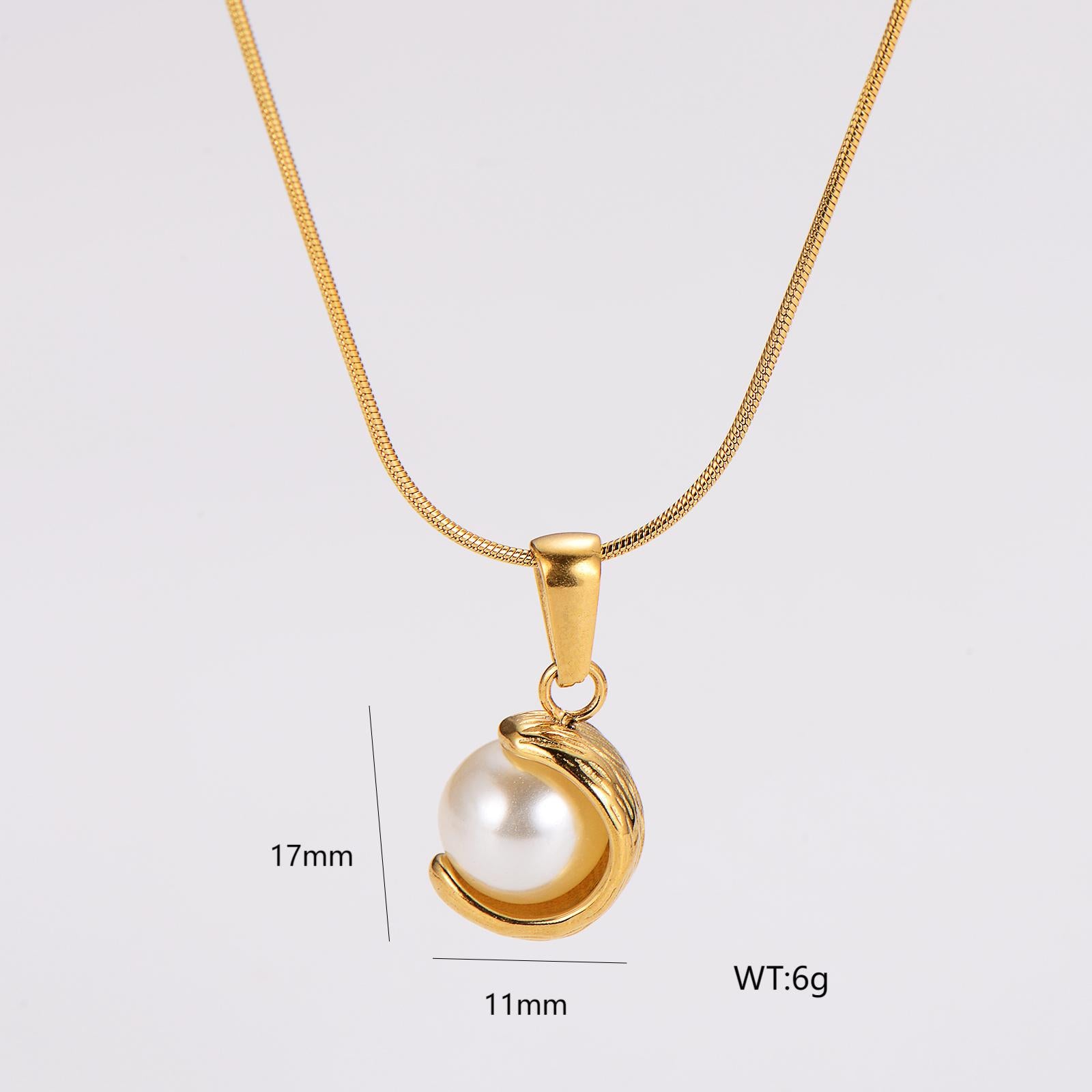 Aml French Retro Fashion Geometric Love Necklace Female Stainless Steel Style Clavicle Chain