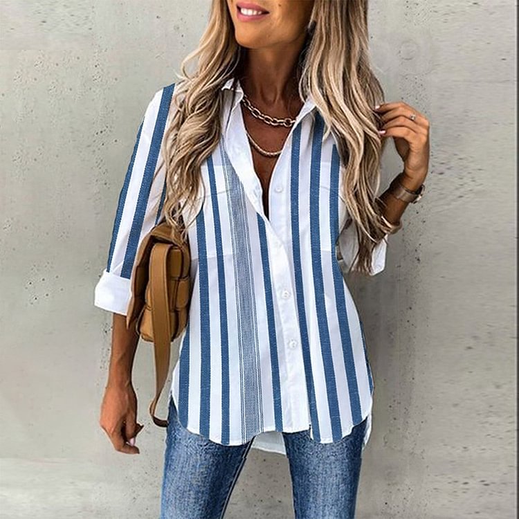 Comstylish Casual Striped Blouse