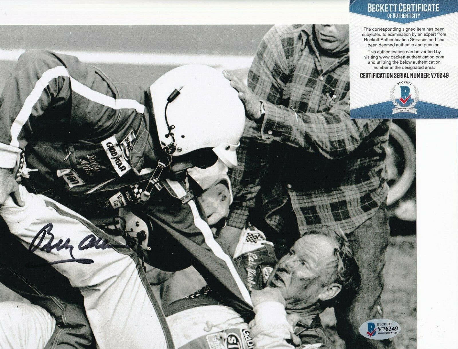 BOBBY ALLISON signed (NASAR RACE CAR DRIVER) 8X10 Photo Poster painting BECKETT BAS V76249